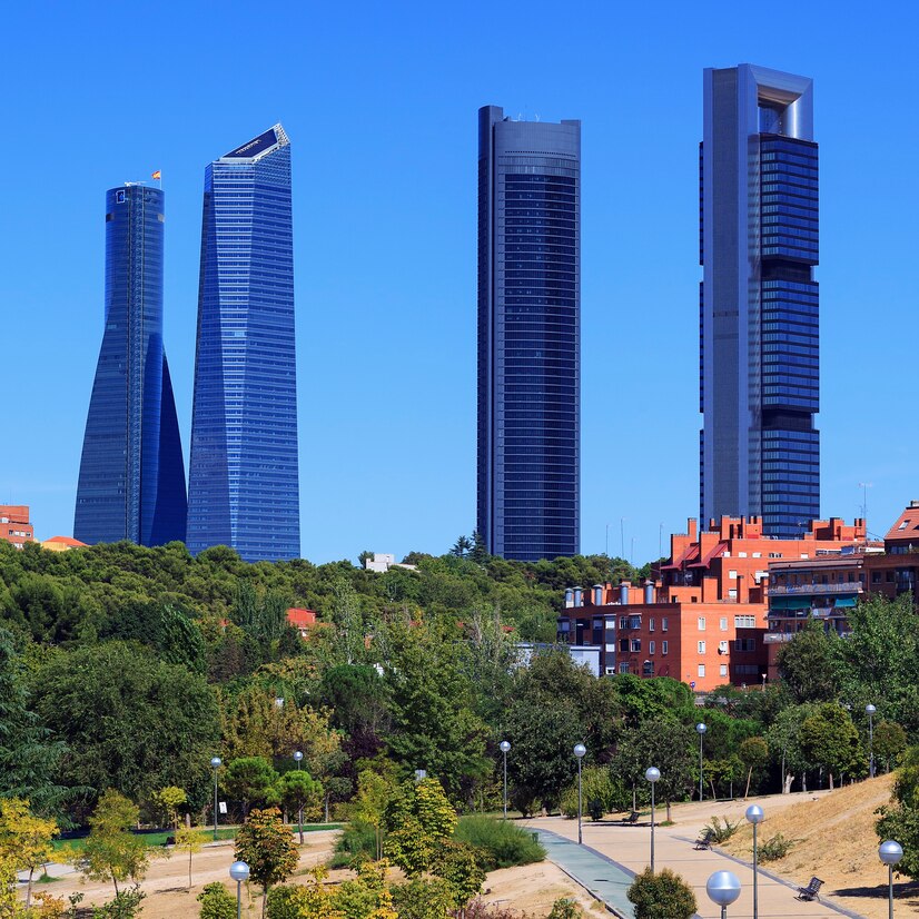 die vier Wolkenkratzer von Madrid